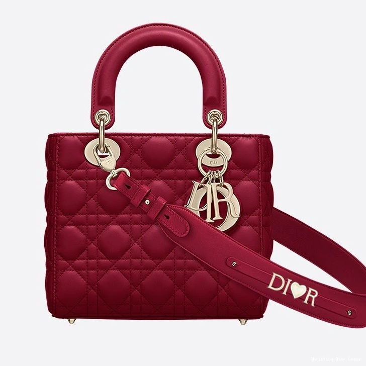 Cheap My ABCDior Red Lady Dior Bag Lambskin Cannage 0811 Luxury